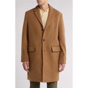 NWT Slate & Stone Men's Brown Camel Wool Blend Topcoat Size Large